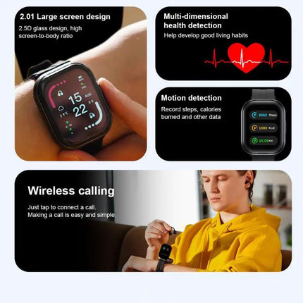 Smartwatch With 2.01 Inch Touch Screen And Wireless Earbuds