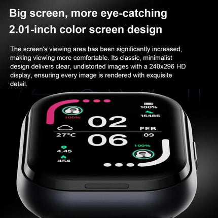 Smartwatch With 2.01 Inch Touch Screen And Wireless Earbuds