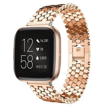 Fish Scale Metal Watch Band For Fitbit Versa 4/3/Sense