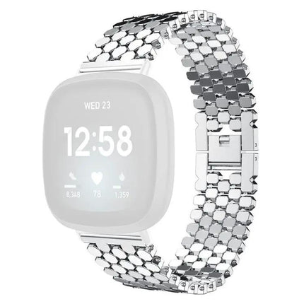 Fish Scale Metal Watch Band For Fitbit Versa 4/3/Sense