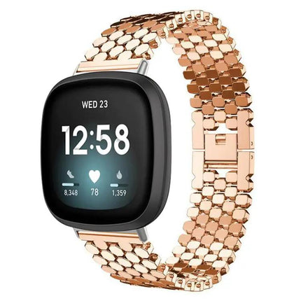 Fish Scale Metal Watch Band For Fitbit Versa 4/3/Sense