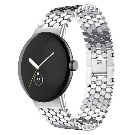 XDfind Fish Scale Metal Watch Band For Pixel Watch 41/45mm