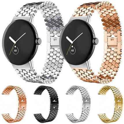XDfind Fish Scale Metal Watch Band For Pixel Watch 41/45mm