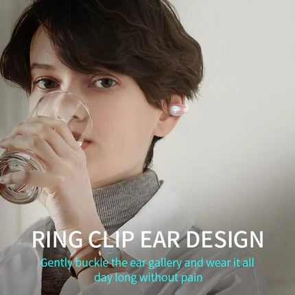 YX08 Ultra-light Ear-hook Wireless V5.0 Bluetooth Earphones Ear Clip Stereo Bluetooth Headset with Mic, Single