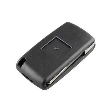 Peugeot 3-Button Folding Key Shell for Citroen Vehicles replacement black casing showing closed shell and blade