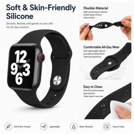 5 Pack Silicone Sports Watch Bands For Apple Watch 38-49mm | Syndmart