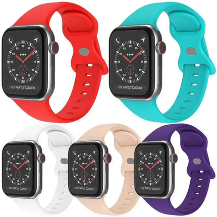 5-Pack Silicone Butterfly Buckle Apple Watch Bands 38-49mm | Syndmart