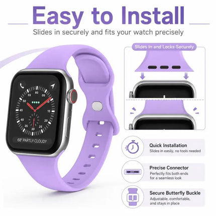 5-Pack Silicone Butterfly Buckle Apple Watch Bands 38-49mm | Syndmart