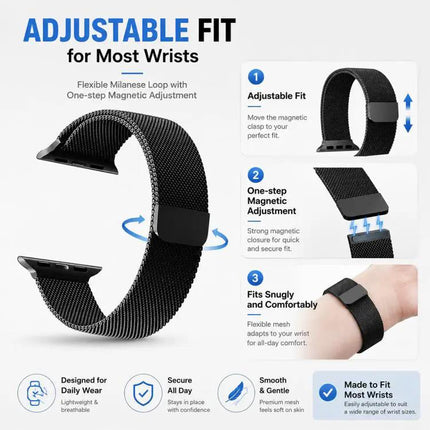 5-Pack XDFind Milanese Loop Magnetic Metal Watch Bands | Syndmart