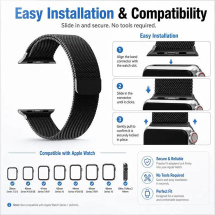 5-Pack XDFind Milanese Loop Magnetic Metal Watch Bands | Syndmart