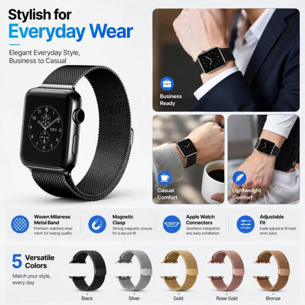 5-Pack XDFind Milanese Loop Magnetic Metal Watch Bands | Syndmart