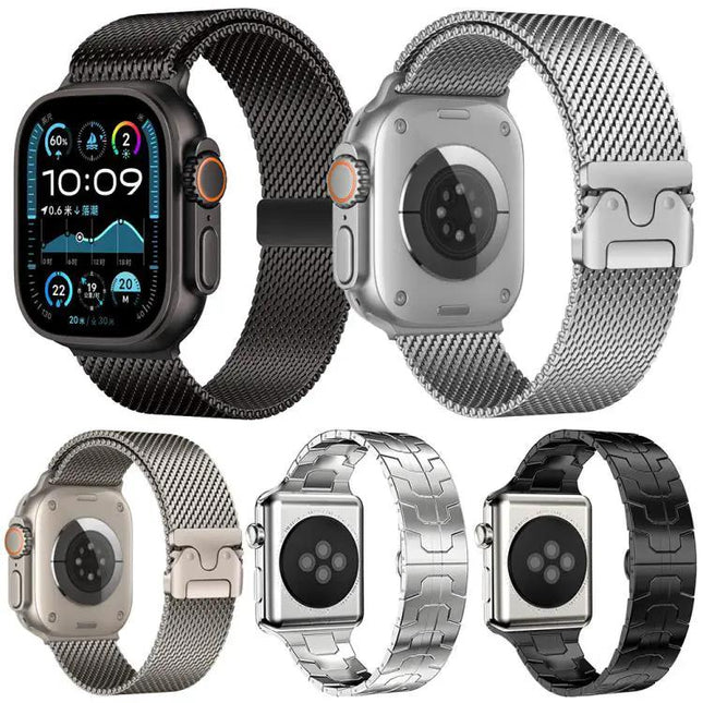5-Pack Stainless Milanese And Butterfly Bands Apple Watch | Syndmart