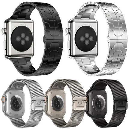 5-Pack Stainless Milanese And Butterfly Bands Apple Watch | Syndmart