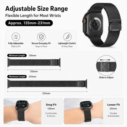 5-Pack Stainless Milanese And Butterfly Bands Apple Watch | Syndmart