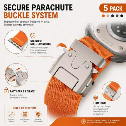 xDfind 5-Pack Nylon Parachute Buckle Apple Watch Bands | Syndmart