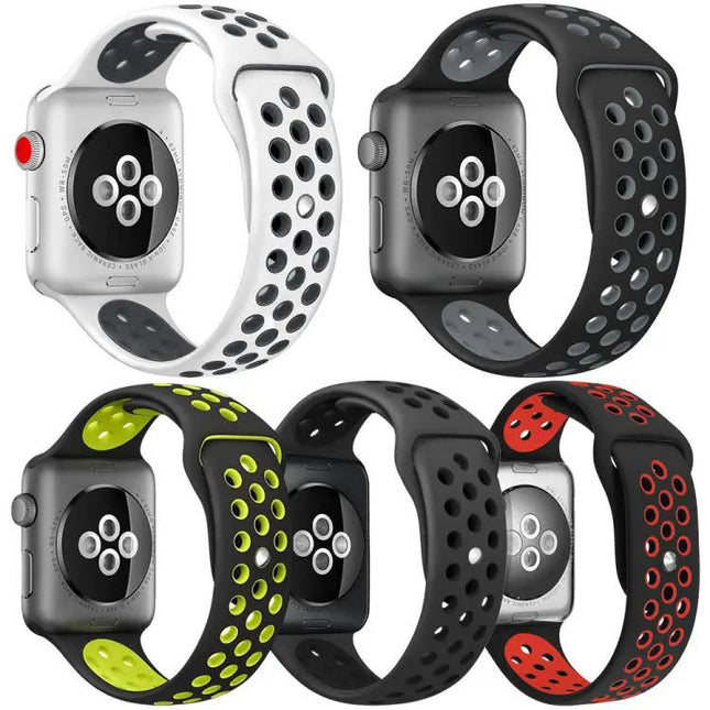 5-Pack Silicone Two-Tone Sport Bands for Apple Watch | Syndmart