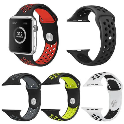 5-Pack Silicone Two-Tone Sport Bands for Apple Watch | Syndmart