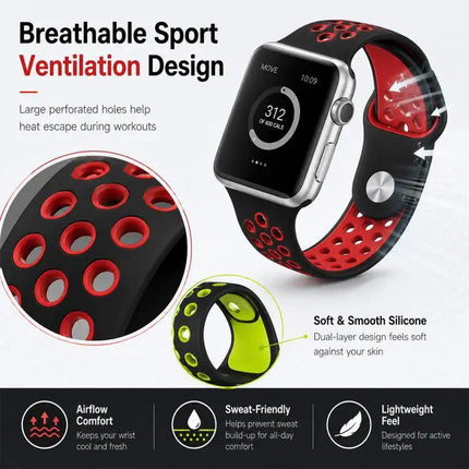 5-Pack Silicone Two-Tone Sport Bands for Apple Watch | Syndmart