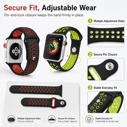 5-Pack Silicone Two-Tone Sport Bands for Apple Watch | Syndmart