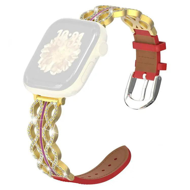 Steel Leather Hybrid Watch Band For Apple Watch 38-49mm | Syndmart