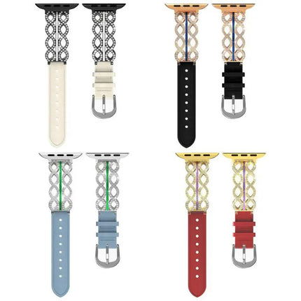 Steel Leather Hybrid Watch Band For Apple Watch 38-49mm | Syndmart