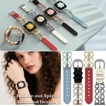 Steel Leather Hybrid Watch Band For Apple Watch 38-49mm | Syndmart