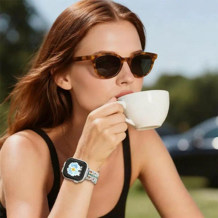 Steel Leather Hybrid Watch Band For Apple Watch 38-49mm | Syndmart