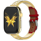 For Apple Watch 42 / 44 / 45 / 46 / 49mm / Gold + Red