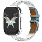 For Apple Watch 42 / 44 / 45 / 46 / 49mm / Silver + Sky Blue