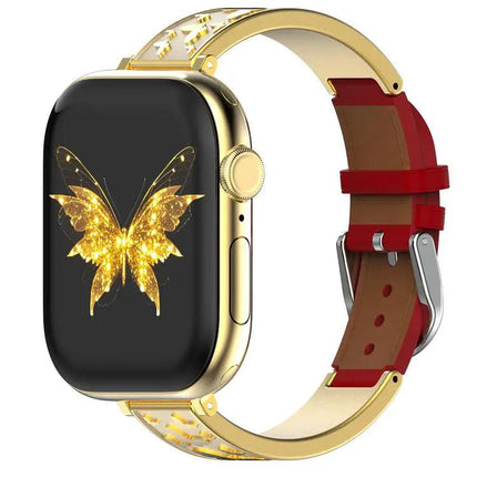 Stainless Steel Hybrid Leather Apple Watch Band 38-49mm | Syndmart