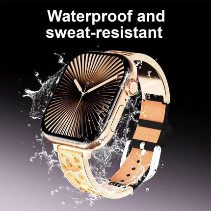 Stainless Steel Hybrid Leather Apple Watch Band 38-49mm | Syndmart