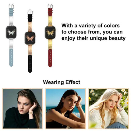 Stainless Steel Hybrid Leather Apple Watch Band 38-49mm | Syndmart
