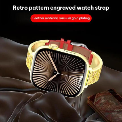 Xdfind Retro Floral Stainless Steel Leather Watch Band | Syndmart