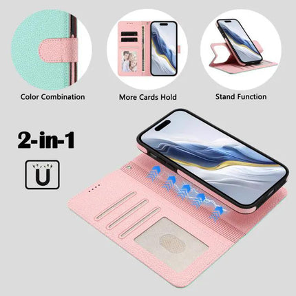 Vegan Leather Phone Case With Detachable Wallet