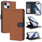 For iPhone 15 Plus / Brown Dark Blue