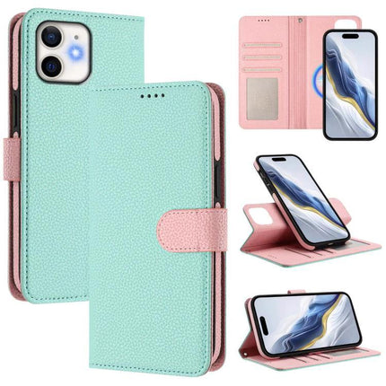 Vegan Leather iPhone Case With Card Holder For Everyday Protection And Easy Carry - mint wallet case with RFID, card slots, magnetic detachable 2-in-1