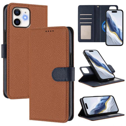 Vegan Leather iPhone Case With Card Holder For Everyday Protection And Easy Carry brown pebbled wallet case with card slots RFID block and detachable magnetic 2-in-1 design
