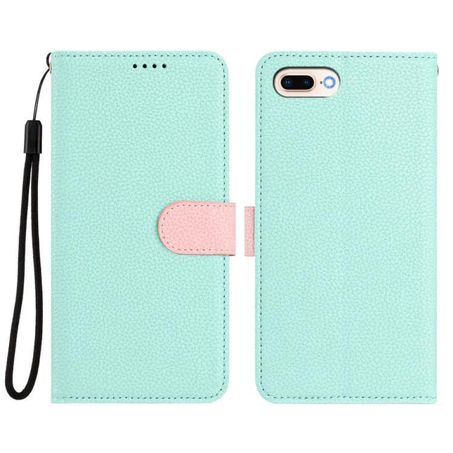 Detachable Vegan Leather Wallet Phone Case For On-The-Go Use in mint with pink clasp, wrist strap, magnetic detachable wallet, slim protective folio