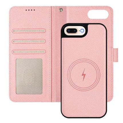Detachable Vegan Leather Wallet Phone Case For On-The-Go Use - pink detachable magnetic wallet phone case with card slots and wireless charging ring