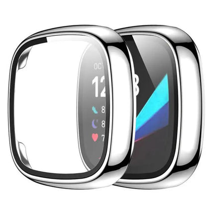 XDfind Tempered Glass PC Protective Case for Fitbit Versa 3/4