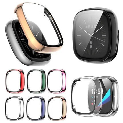 XDfind Tempered Glass PC Protective Case for Fitbit Versa 3/4