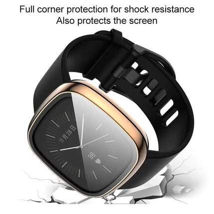 XDfind Tempered Glass PC Protective Case for Fitbit Versa 3/4