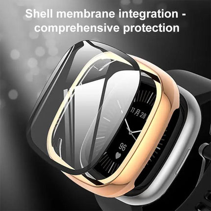 XDfind Tempered Glass PC Protective Case for Fitbit Versa 3/4