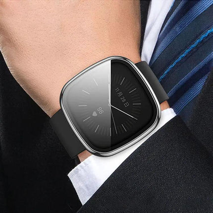 XDfind Tempered Glass PC Protective Case for Fitbit Versa 3/4