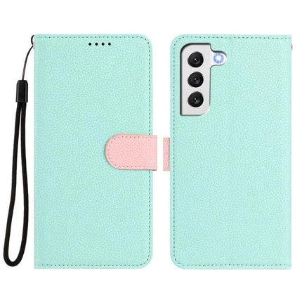 Vegan Leather Case For Samsung Phone Protection mint green wallet with detachable 2-in-1 magnetic wallet, RFID blocking, built-in stand