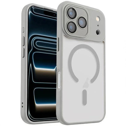 XDcase Frosted Magnetic Phone Case For Everyday Protection On Commutes And Outings - frosted white magnetic phone case showing camera cutout and wireless charging support