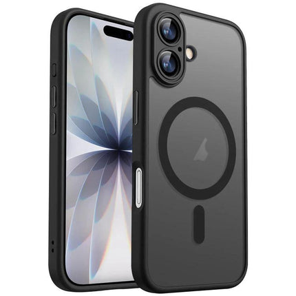 XDcase Frosted Magnetic Phone Case For Everyday Protection On Commutes And Outings - black frosted magnetic iPhone case showing camera cutout and MagSafe ring