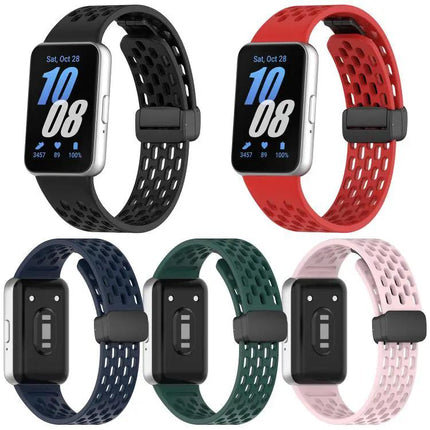 5-Pack Magnetic Black Silicone Watch Bands for Galaxy Fit3