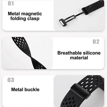 5-Pack Magnetic Black Silicone Watch Bands for Galaxy Fit3