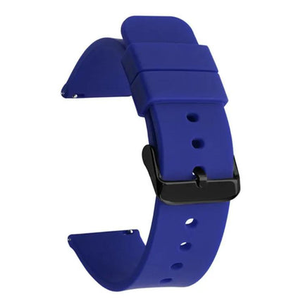xDfind 16mm Black Silicone Watch Band Stainless Steel
